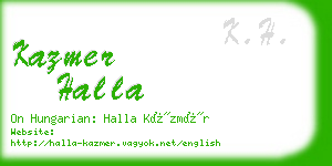 kazmer halla business card
